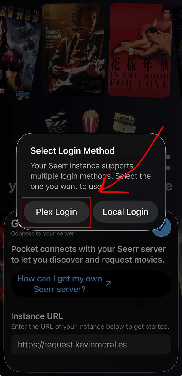 Pick “Plex Login”